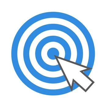 Blue icon with mouse cursor. Vector icon. Illustrazione stock