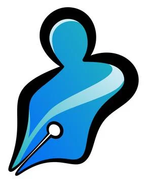 Blue Icon with Pen Tool Tip for Designer Illustrazione stock