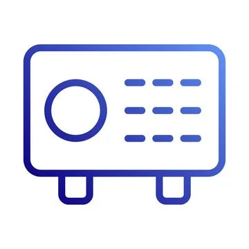 Blue Icon of a Safe with Numeric Keypad and Handle Stock Illustration