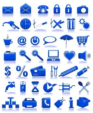 Blue icons Stock Illustration