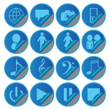 Blue Icons Stock Illustration