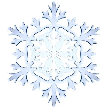 Blue icy decorative snowflake Illustrazione stock