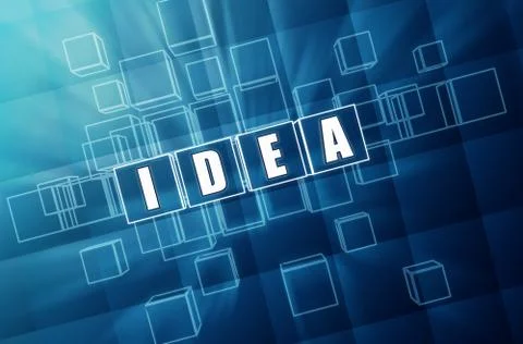 Blue idea in glass blocks Stock Illustration