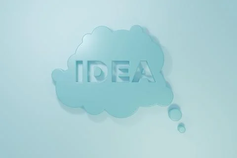 Blue Idea, speech bubble icon isolated on blue background. Message speech b.. Stock Illustration