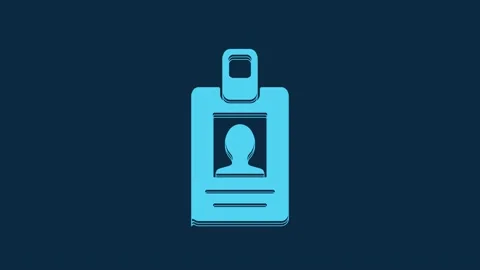 Blue Identification badge icon isolated ... | Stock Video | Pond5