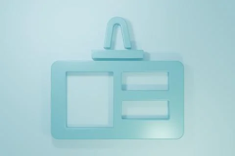 Blue Identification badge icon isolated on blue background. It can be used .. Stock Illustration