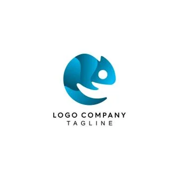 Blue Iguana Gradient and modern logo Stock Illustration