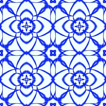 Blue Ikat Seamless Pattern Background Illustrazione stock