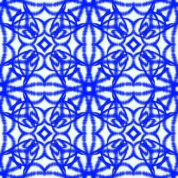 Blue Ikat Seamless Pattern Background Illustrazione stock