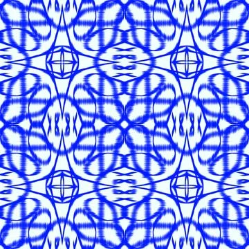 Blue Ikat Seamless Pattern Background Stock-Illustration