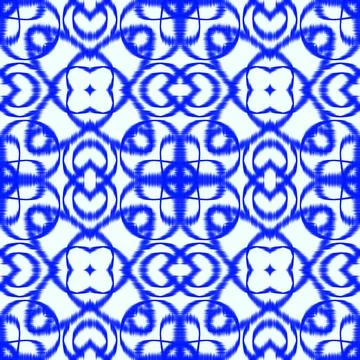 Blue Ikat Seamless Pattern Background Stock-Illustration