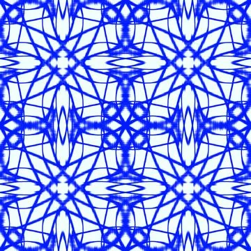 Blue Ikat Seamless Pattern Background Stock Illustration