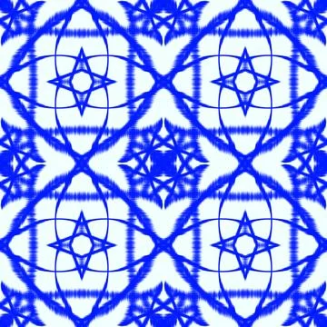 Blue Ikat Seamless Pattern Background Illustrazione stock