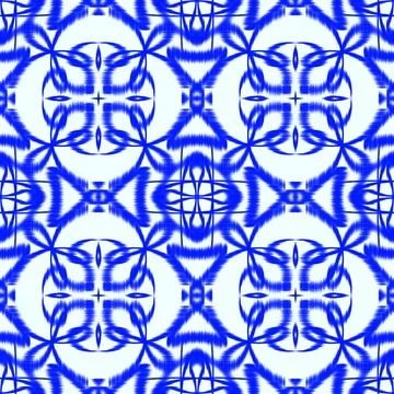 Blue Ikat Seamless Pattern Background Stock-Illustration