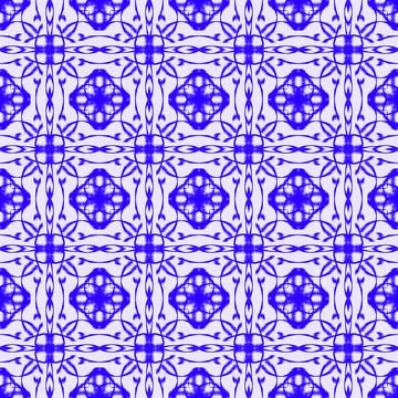 Blue Ikat Seamless Pattern Stock Illustration