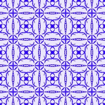 Blue Ikat Seamless Pattern Stock Illustration