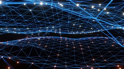 Blue illumination grid pattern as 3d animation, global network concept Stock Footage 194805194