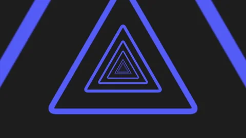 Blue illusion triangles pattern in dark galaxy Stock Footage 237563072