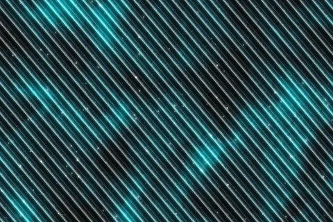 Blue illustration of a fractal surface with angular lines on it Stock Illustration