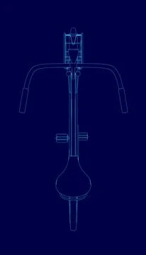 Blue image of a bicycle. The image is in blue and is a stylized representation Stock Illustration