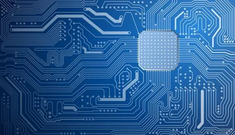 A blue image of a computer processor	 스톡 일러스트