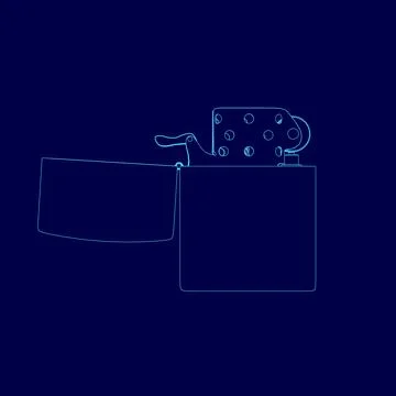 Blue image of a lighter with a blue background. The lighter is shown in a blue Stock Illustration