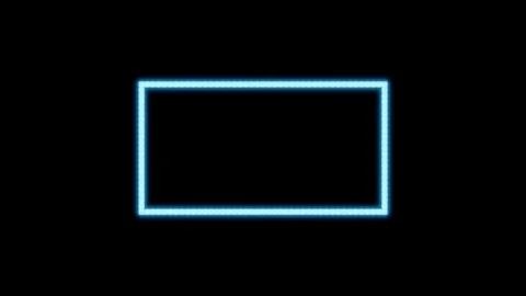 Blue Incandescent light bulb box frame rectangle shape blink on black background Stock Footage 116799131