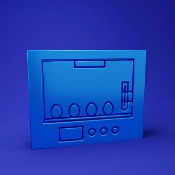 Blue Incubator for eggs icon isolated on blue background. Minimalism concep.. Stock Illustration