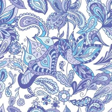 Blue Indian Pattern Stock Illustration