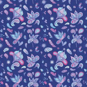 Blue Indian Pattern Stock Illustration