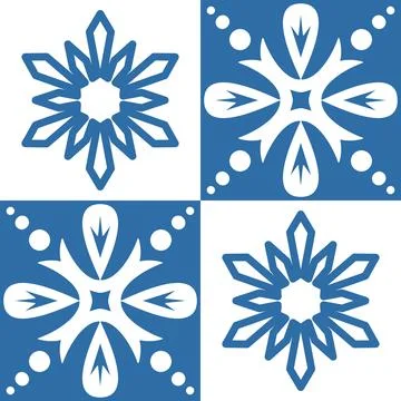 Blue indigo square pattern Azulejo tiles for interior decoration Illustrazione stock