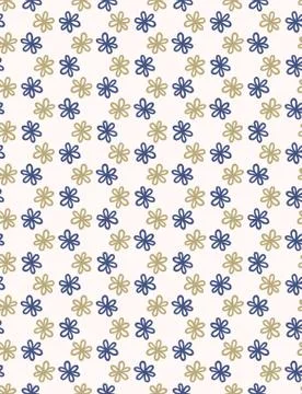Blue indigo tiny daisy meadow seamless pattern. Light summer floral fabric Stock Illustration