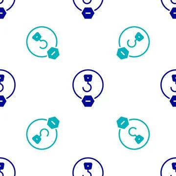 Blue Industrial hook icon isolated seamless pattern on white background. Crane Stock Illustration
