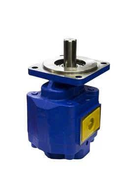 Blue industrial pump Stock Photos