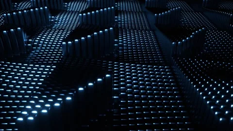 Blue Infinite Cycle of Column Growth Background VJ Loop l 4K Stock Footage 301886138