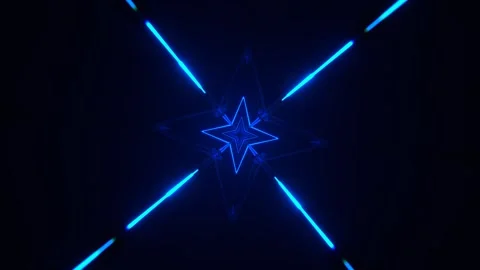 Blue Infinite Flow of Neon Light Energy Background VJ Loop in 4K Stock-Footage 334718206