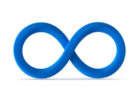 Blue Infinity Symbol in 3D Stock Illustration