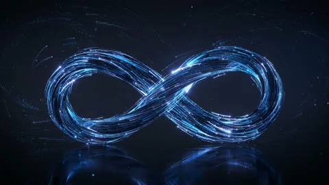 Blue infinity symbol 3D render seamless loop animation Stock Footage 160240282