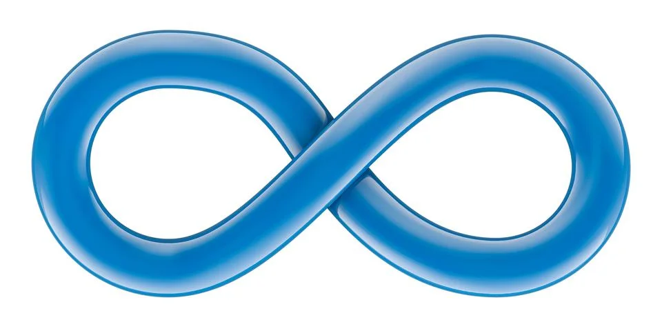 Blue Infinity symbol, 3D rendering Stock Illustration