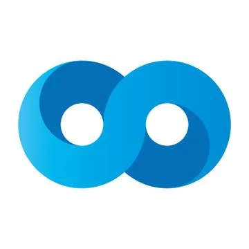 Blue infinity symbol icon. 3D-like gradient design effect. Vector illustration Stock Illustration