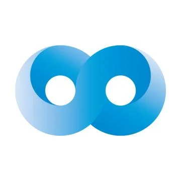 Blue infinity symbol icon. 3D-like gradient design effect. Vector illustration Stock Illustration
