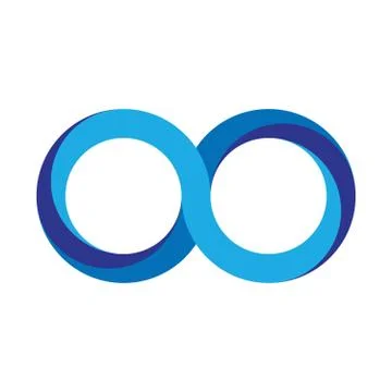 Blue infinity symbol icon. 3D-like gradient design effect. Vector illustration イラスト素材
