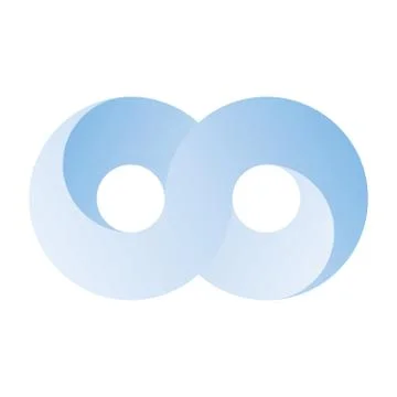Blue infinity symbol icon. 3D-like gradient design effect. Vector illustration Stock Illustration