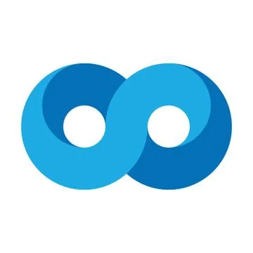Blue infinity symbol icon. 3D-like design effect. Vector illustration Stock Illustration