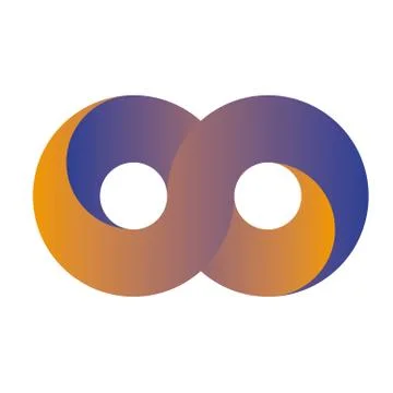 Blue infinity symbol icon. 3D-like gradient design effect. Vector illustration 스톡 일러스트
