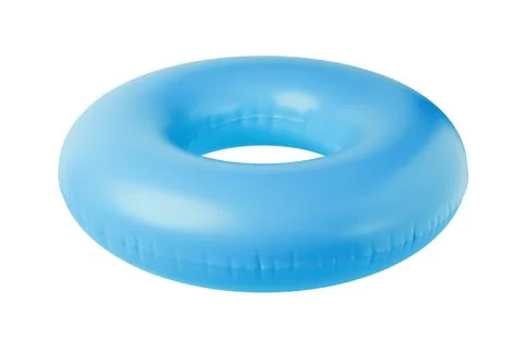Blue Inflatable circle on isolated background. 3d render. Stock Illustration