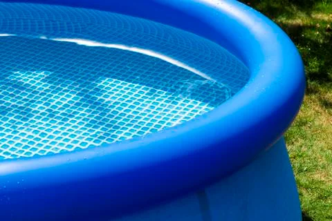 Blue inflatable pool Stock Photos