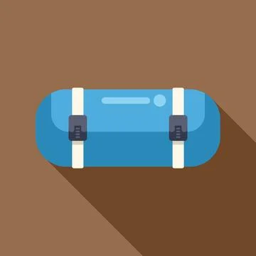 Blue inflatable raft secured with straps, ready for adventure Stock Illustration