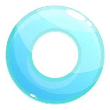 Blue inflatable ring floating on water surface for summer vacation 스톡 일러스트