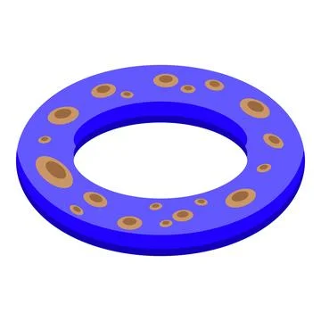 Blue inflatable ring floating on water surface for summer vacation 스톡 일러스트